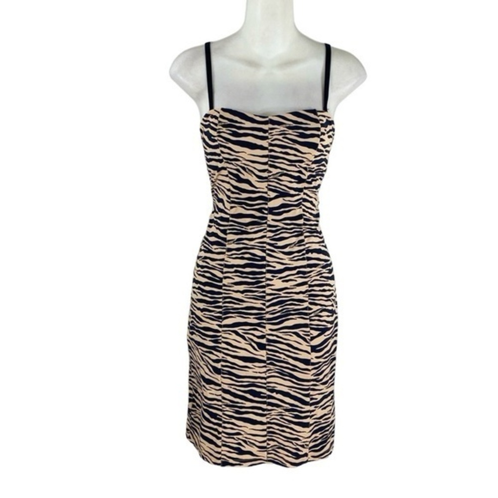 Victoria's Secret Black and Tan Zebra-Print Bodycon Mini Dress